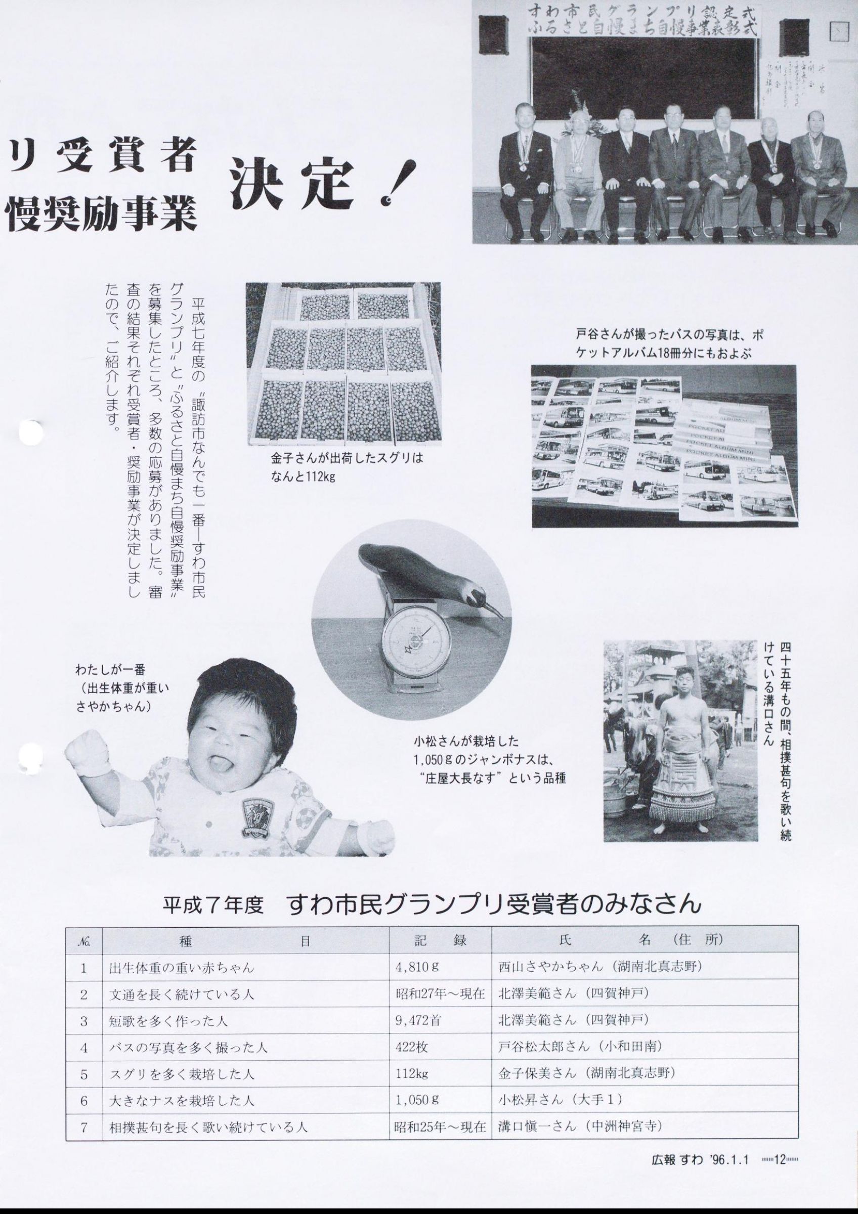 ウェブブック 広報すわ平成8年1月1日号 ウェブブック 広報すわ平成8年1月1日号
