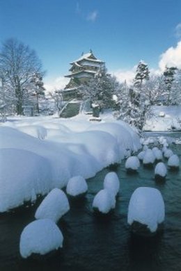 冬の高島城の画像