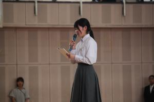 生徒代表より応援の言葉
