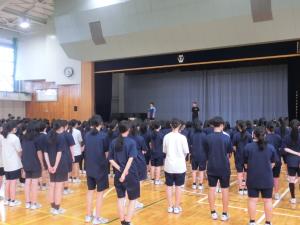 【諏訪西中】　県大会壮行会